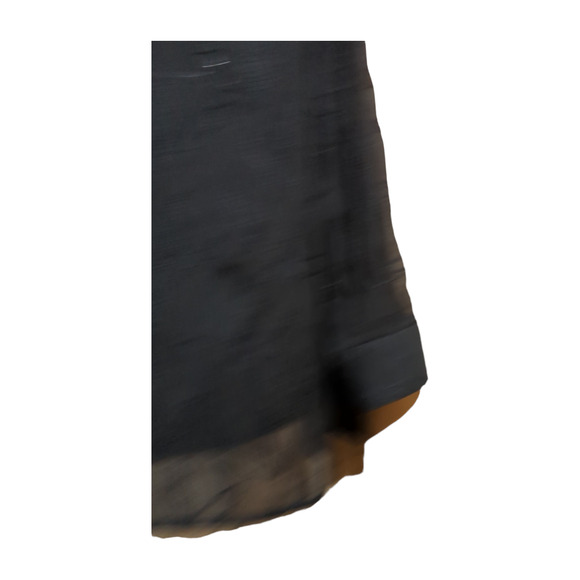 EVAN-PICONE Black Sheer Embroidered Floral Button V-neck Top Plus 2X - Picture 6 of 6